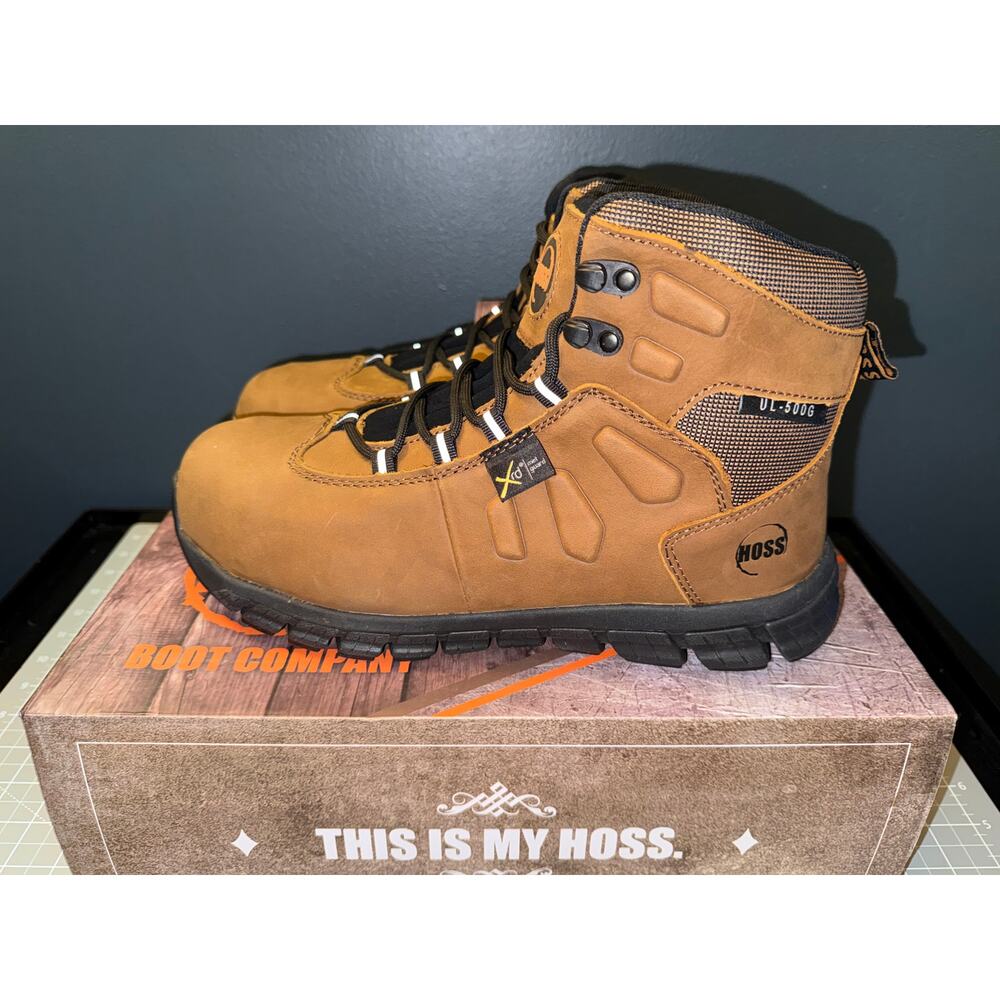 Hoss Tikaboo-UL Met Guard Brown Composite Toe Boot 60240 Men's 10D